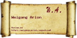 Weigang Arion névjegykártya